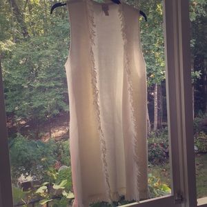 Chico’s Cream Fringed Vest